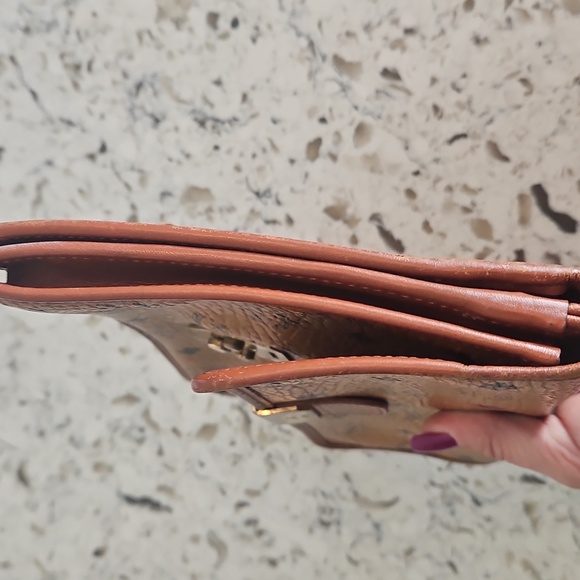 MCM Cognac Leather Wallet with Gold Accents - Picture 13 of 16